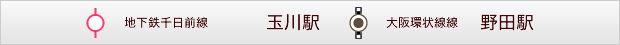 地下鉄千日前線「玉川駅」・大阪環状線「野田駅」